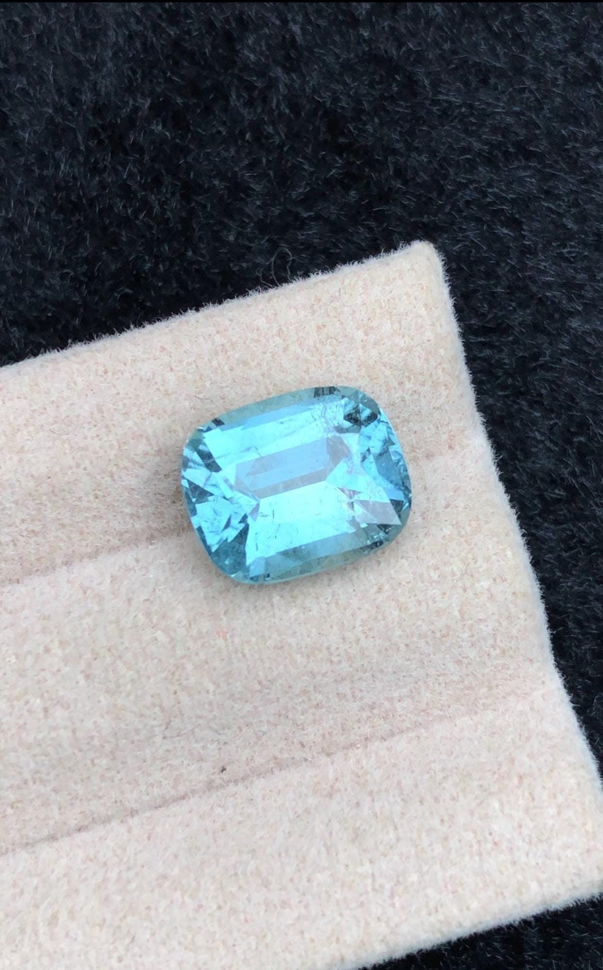 Lagoon Blue Tourmaline Gemstone: 3.90 CT Cushion Cut, October Birthstone