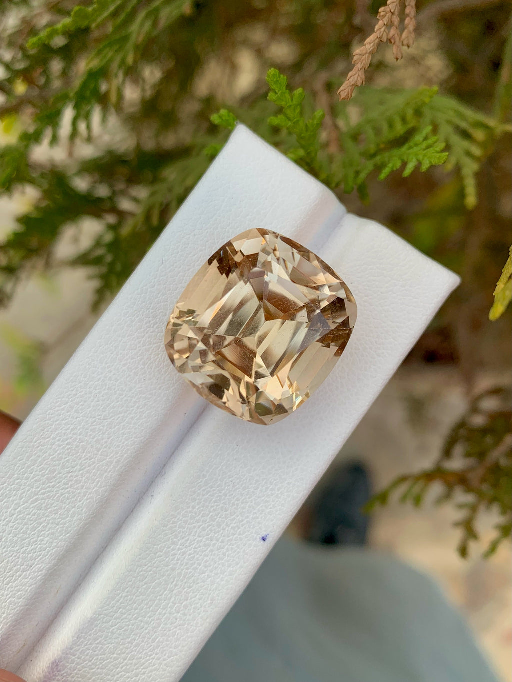 Unheated Yellow Topaz Gemstone: 44.40 CT Faceted Cushion Cut