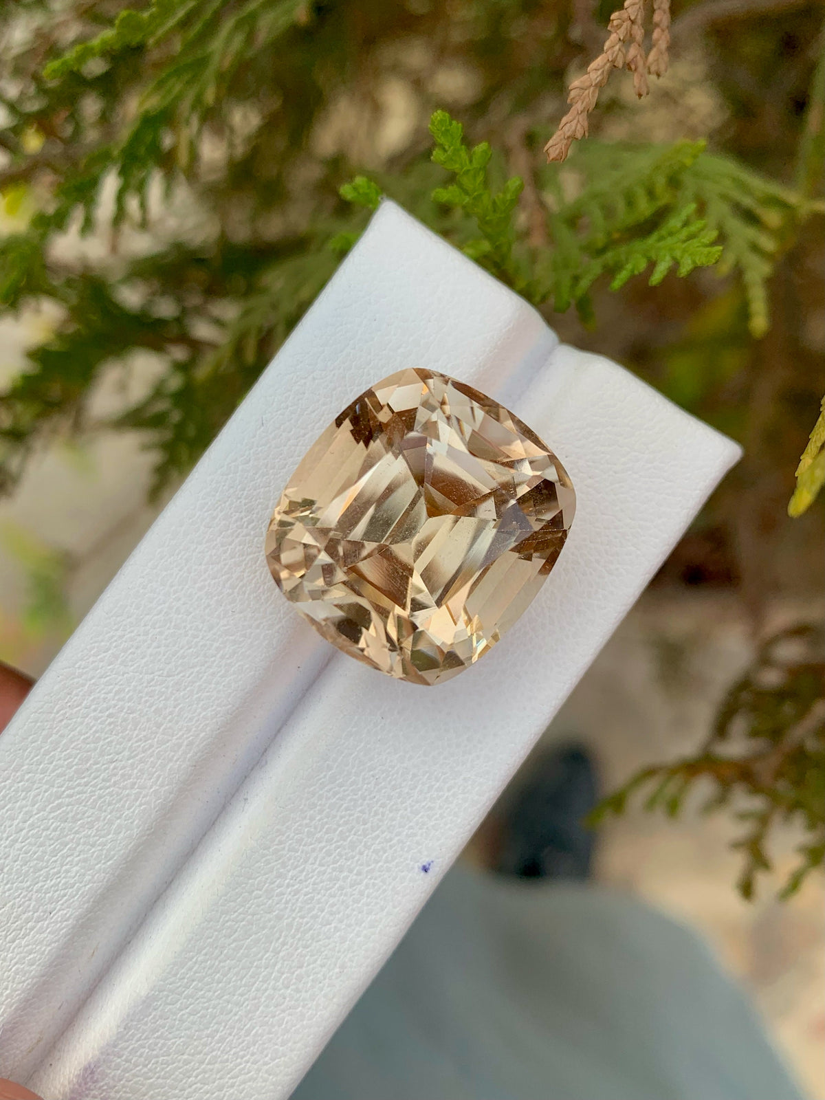 Unheated Yellow Topaz Gemstone: 44.40 CT Faceted Cushion Cut