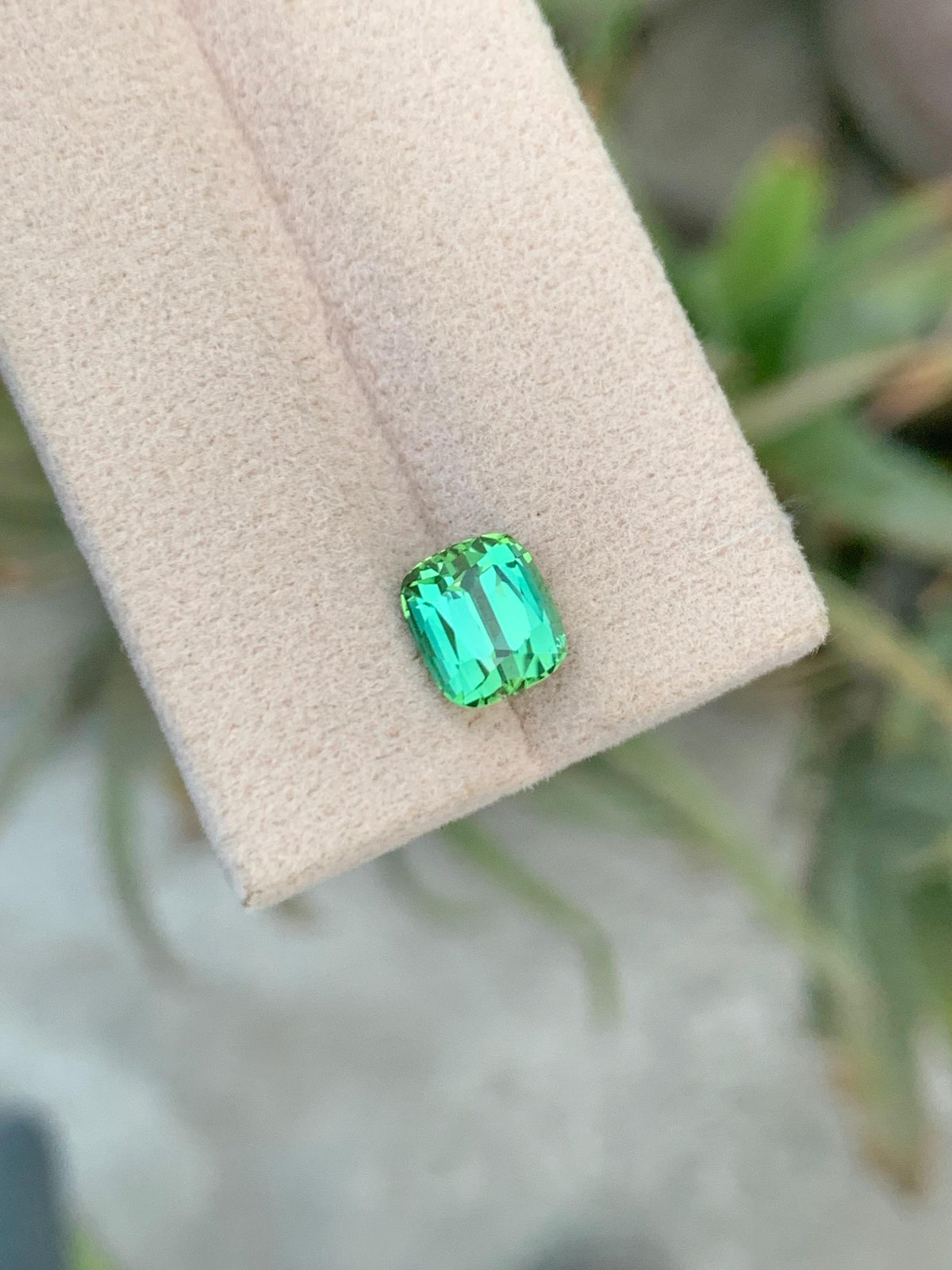Natural Bluish Green Tourmaline Gemstone: Cushion Cut, 2.55 CT