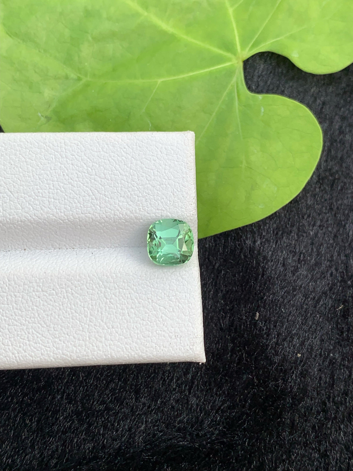 Teal Green Tourmaline Gemstone: Cushion Cut, 1.55 Carat