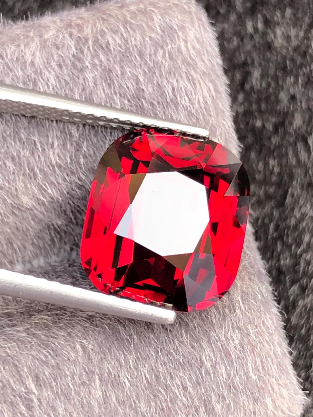 Red Rhodolite Garnet Cushion Cut 12.40 ct from Tanga Mine Tanzania