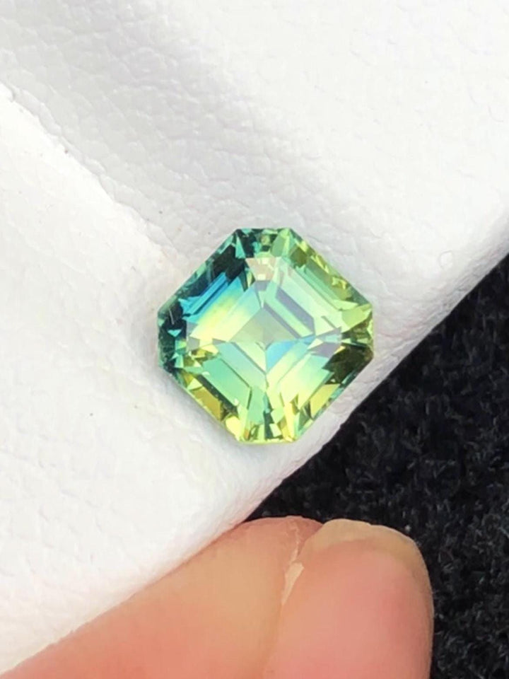 Bi Color Yellow-Blue Parti Sapphire 1.18ct Octagonal Cut from Madagascar With Certificate