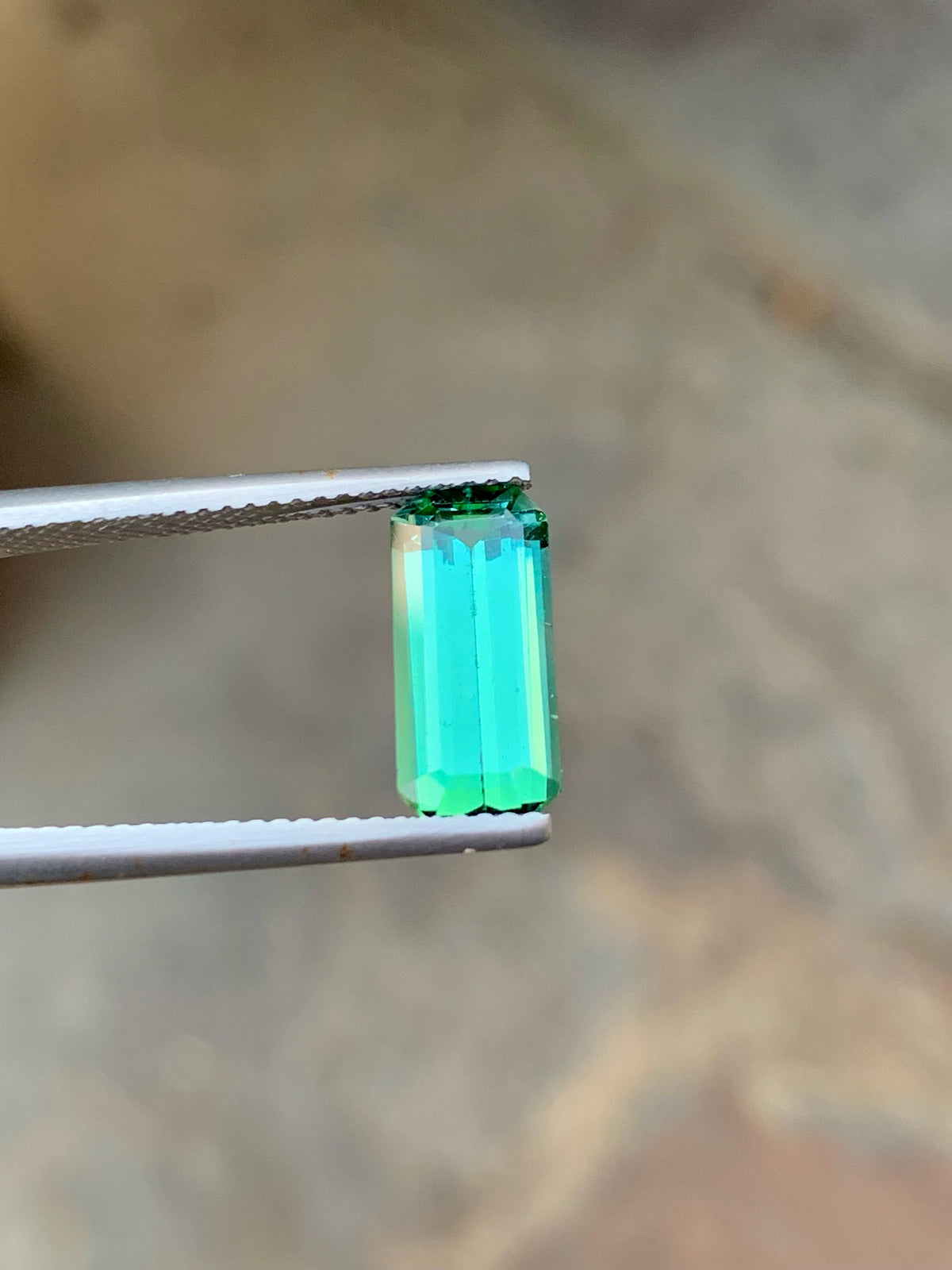 Emerald Cut Blue Green Tourmaline Gemstone: 2.90 CT, Afghanistan Origin