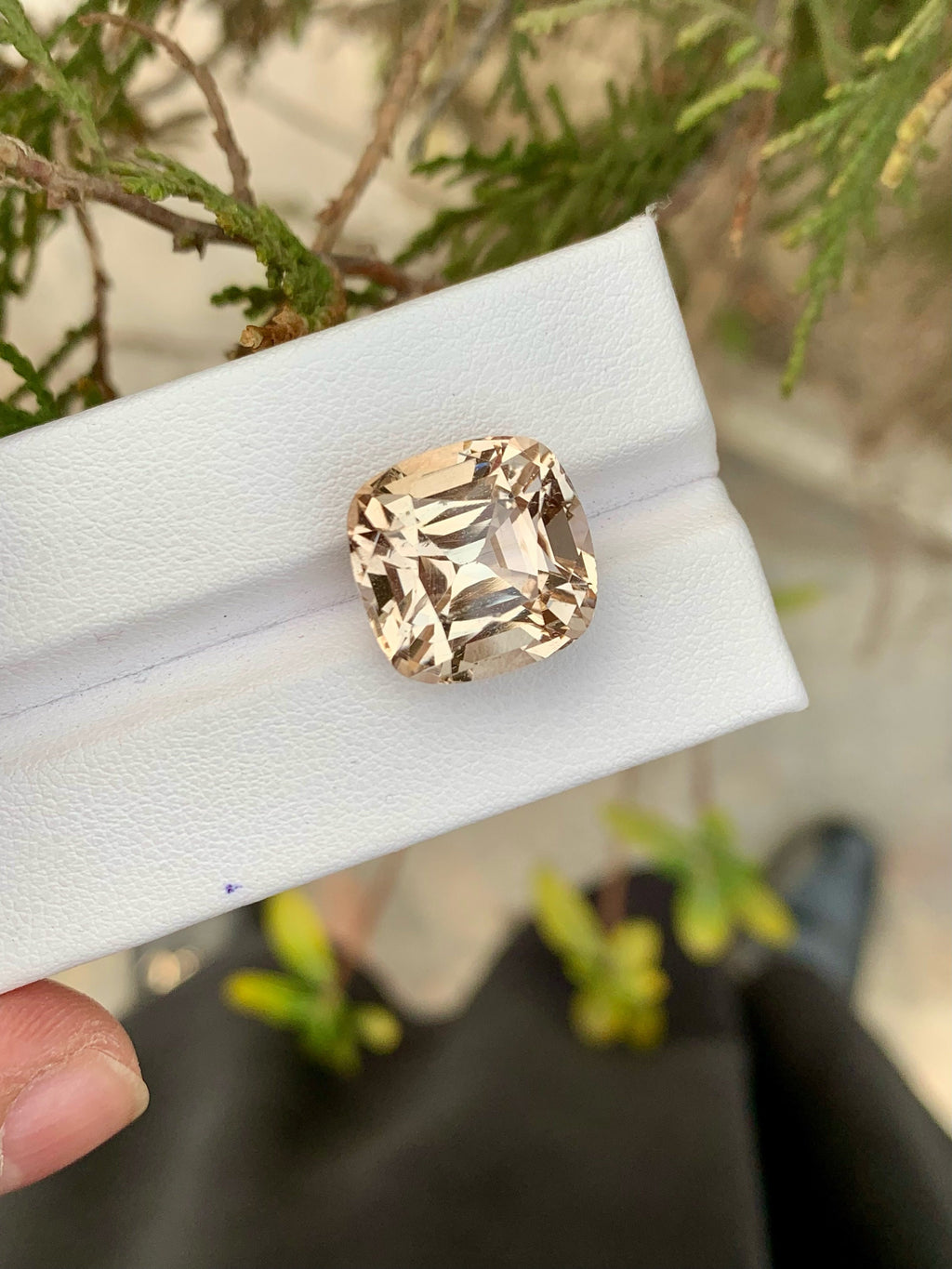 Natural Imperial Topaz Gemstone: 18.20 CT Faceted Cushion Cut