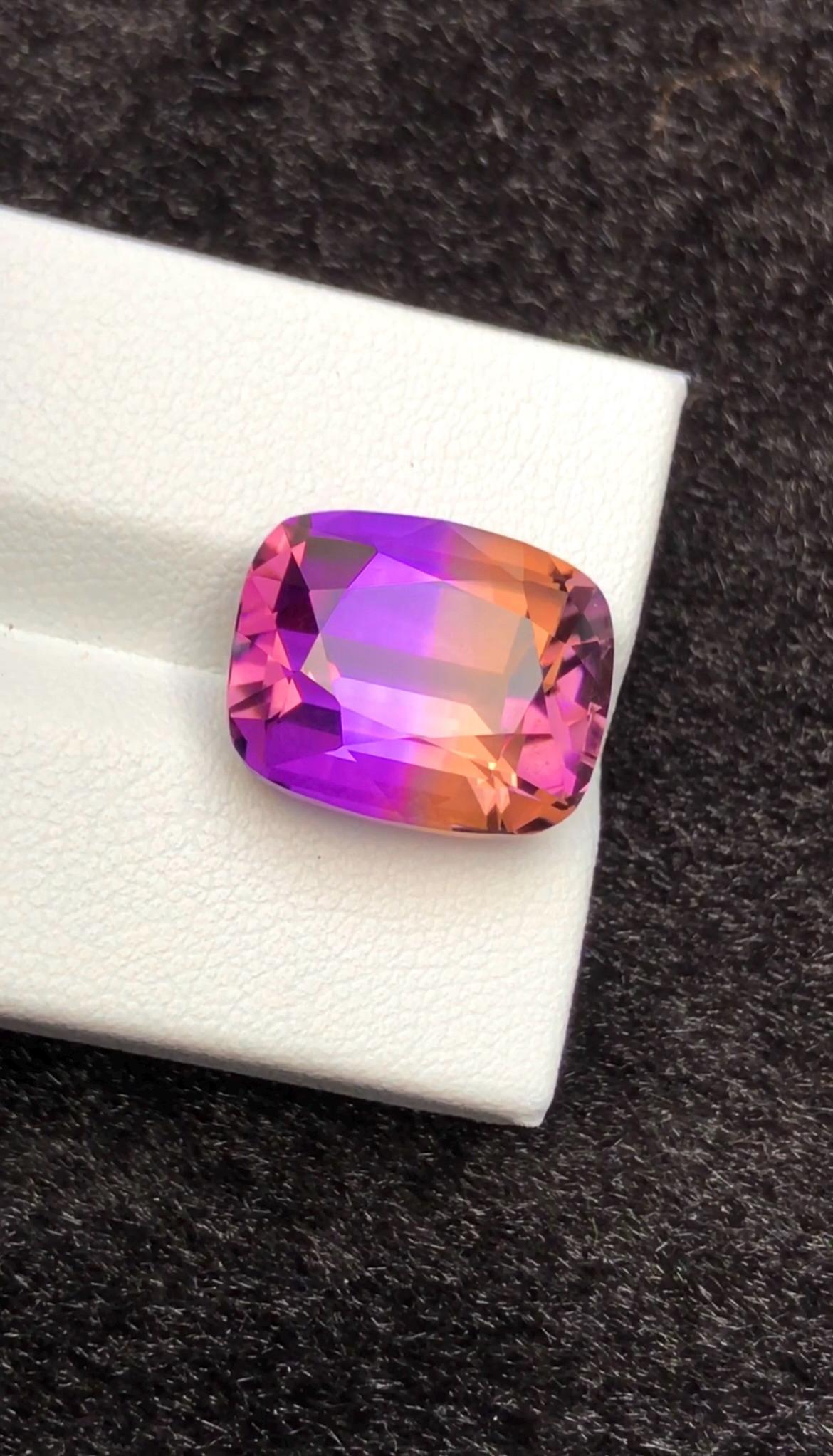 Bi-Color Ametrine 11.75 ct Cushion Cut – Gemstone from Brazil