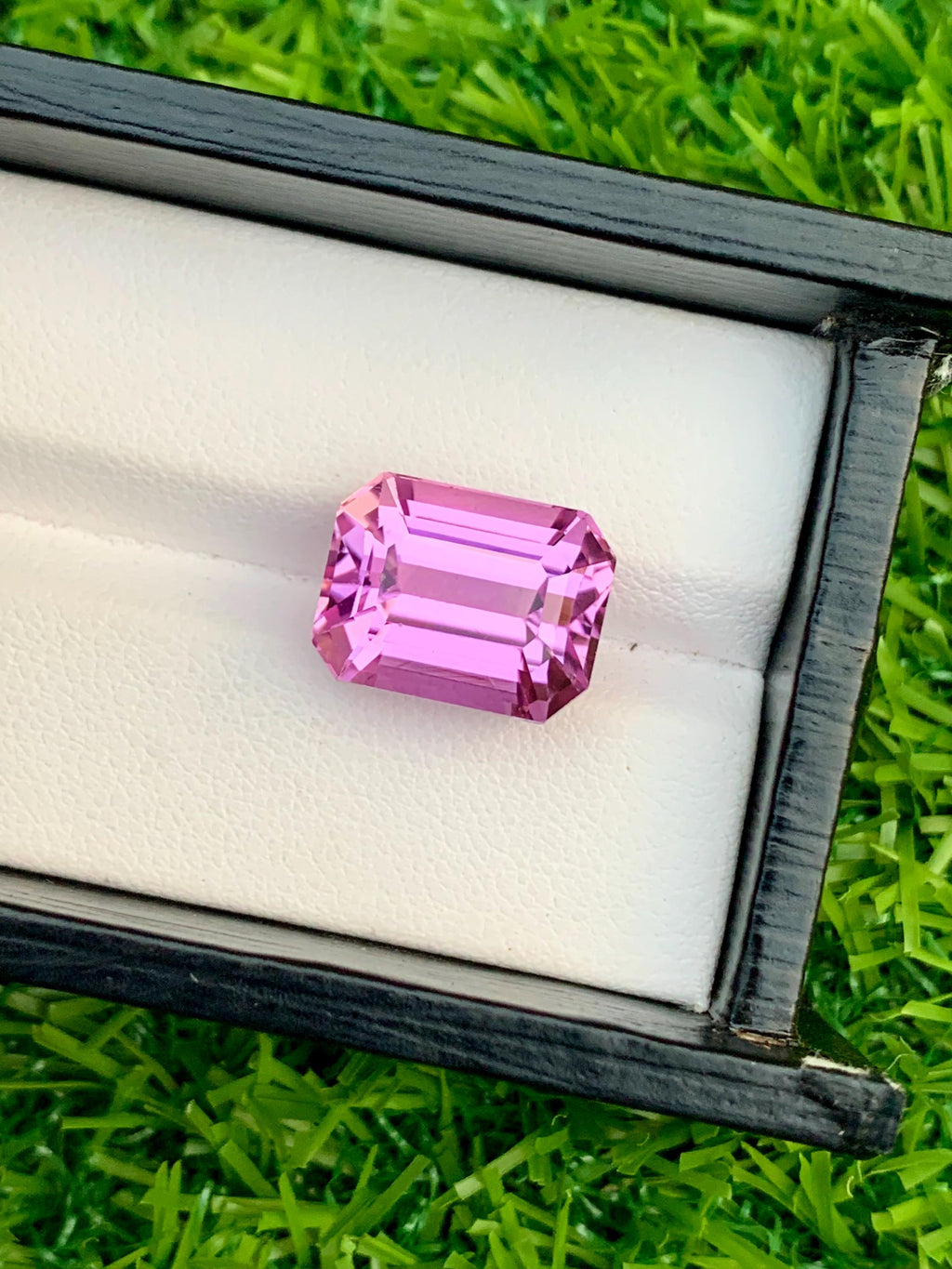 Vivid Pink Kunzite Gemstone: 13.80 Carat Emerald Cut, Afghanistan