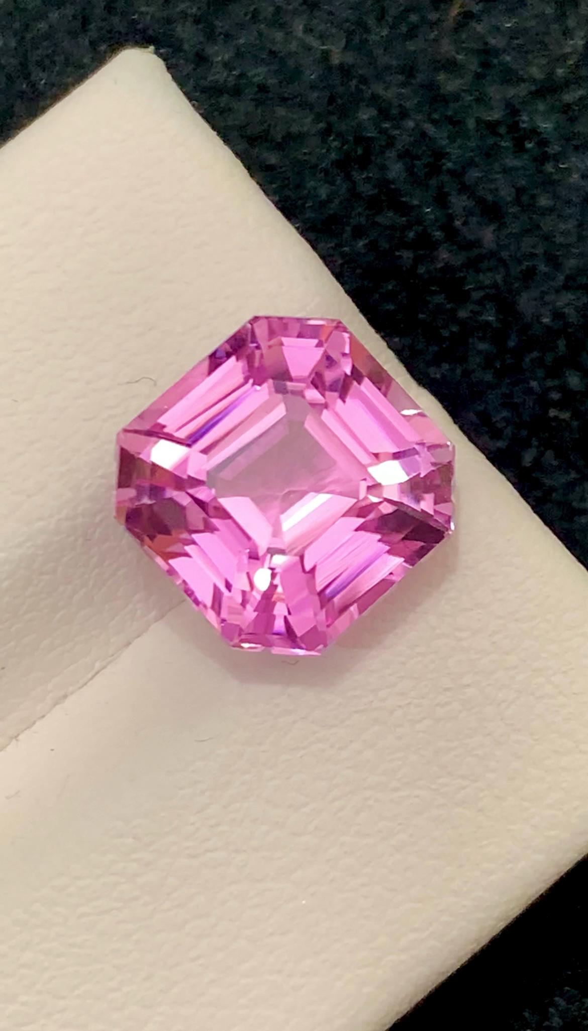 Pink Kunzite Gemstone: 6.90 CT Faceted Asscher Cut From Nuristan Afghanistan
