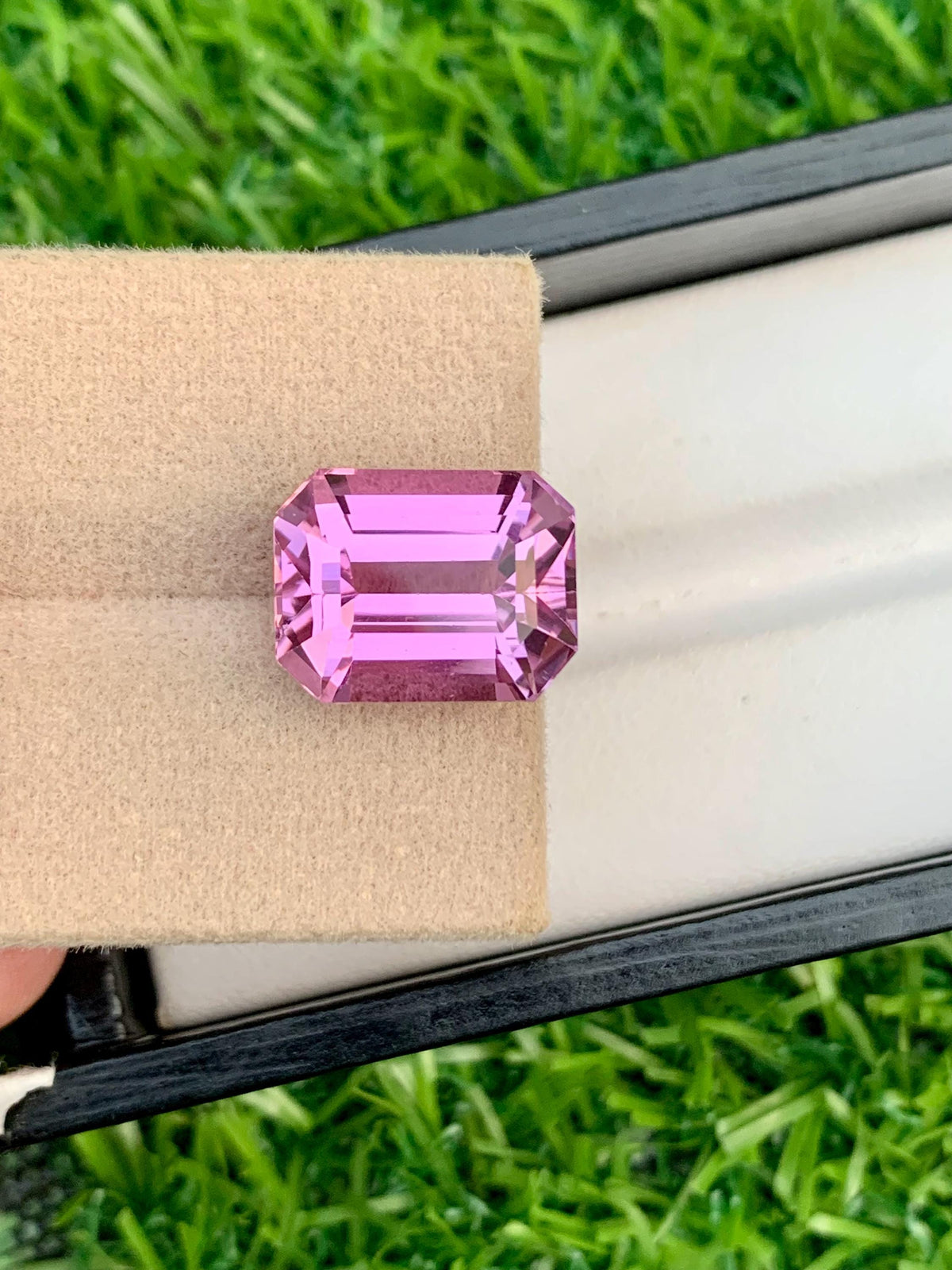 11.95ct Pink Kunzite Gemstone: Emerald Cut Afghan Spodumene