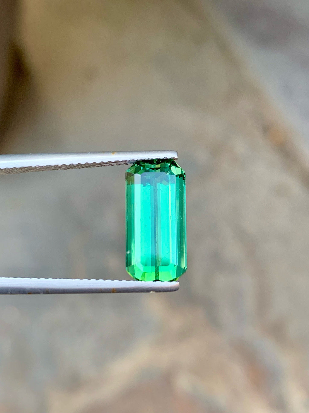 Bluish Green Tourmaline Gemstone: Emerald Cut, 5.10 CT Loose Elbaite Stone