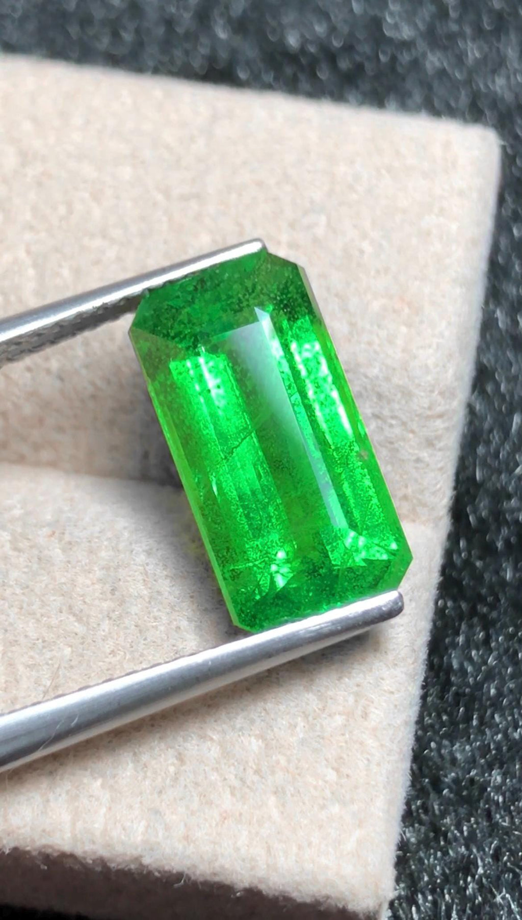 Tsavorite Garnet 4.38 ct Emerald Cut – Vivid Green Garnet from Tanzania