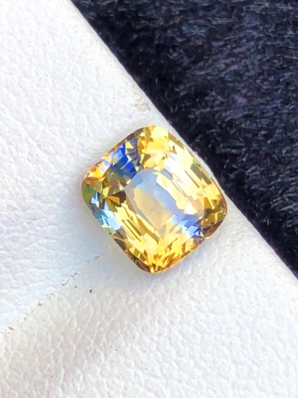 Parti Sapphire 2.01ct Cushion Cut – Bi-Color Gem from Sri Lanka (No Heat)