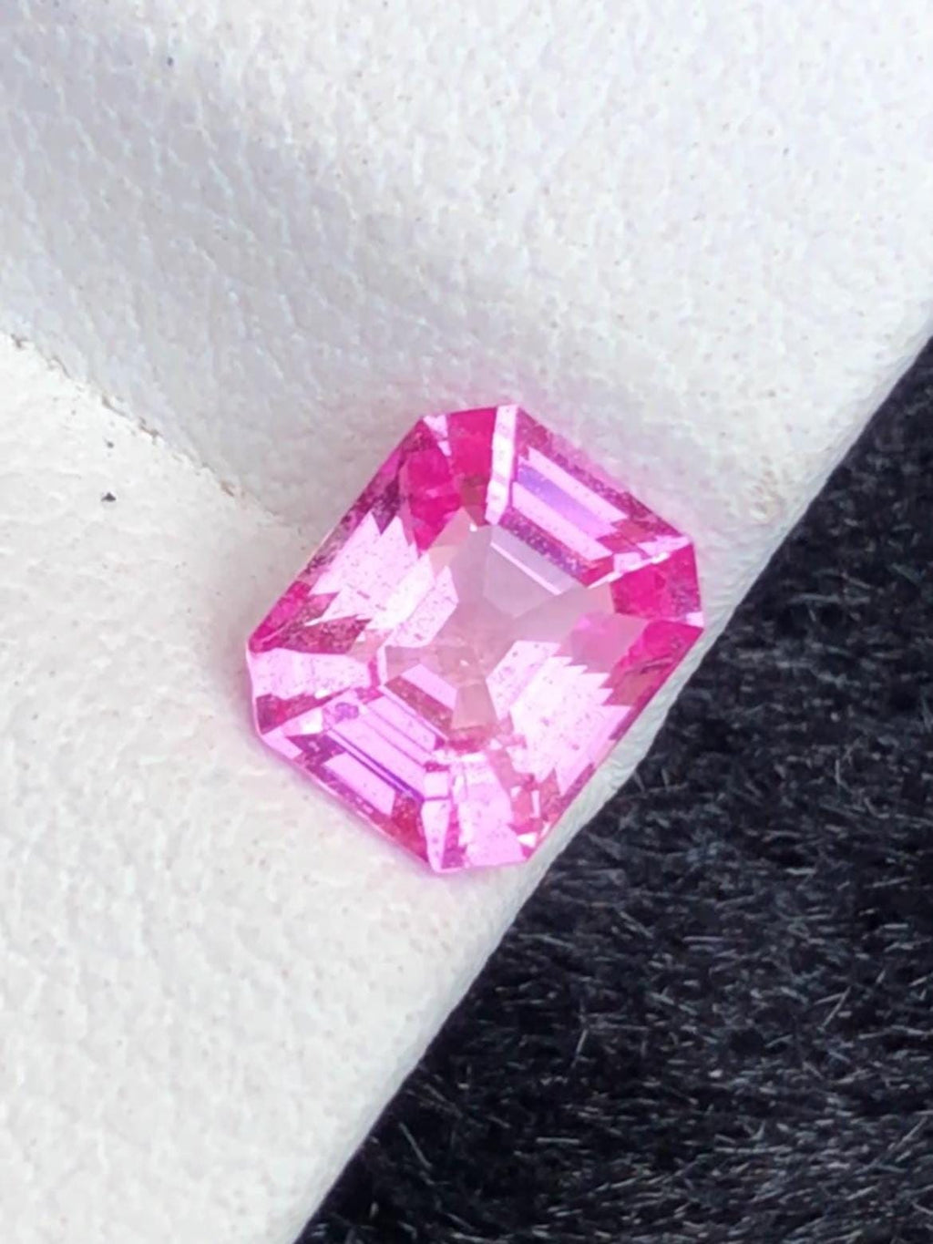 Pink Sapphire 1.24 ct Asscher Cut – No Heat Pink Gem from Sri Lanka