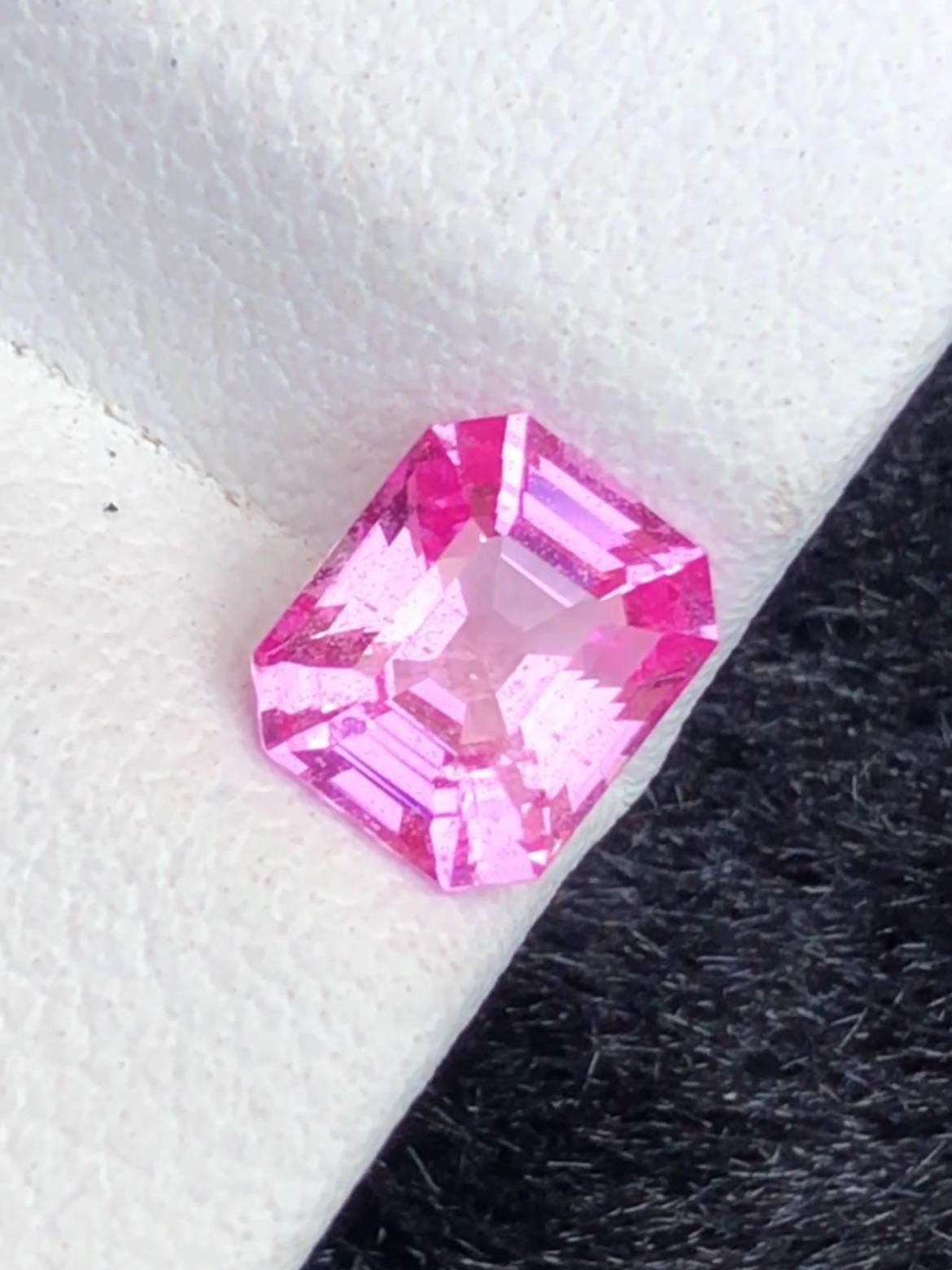 Pink Sapphire 1.24 ct Asscher Cut – No Heat Pink Gem from Sri Lanka