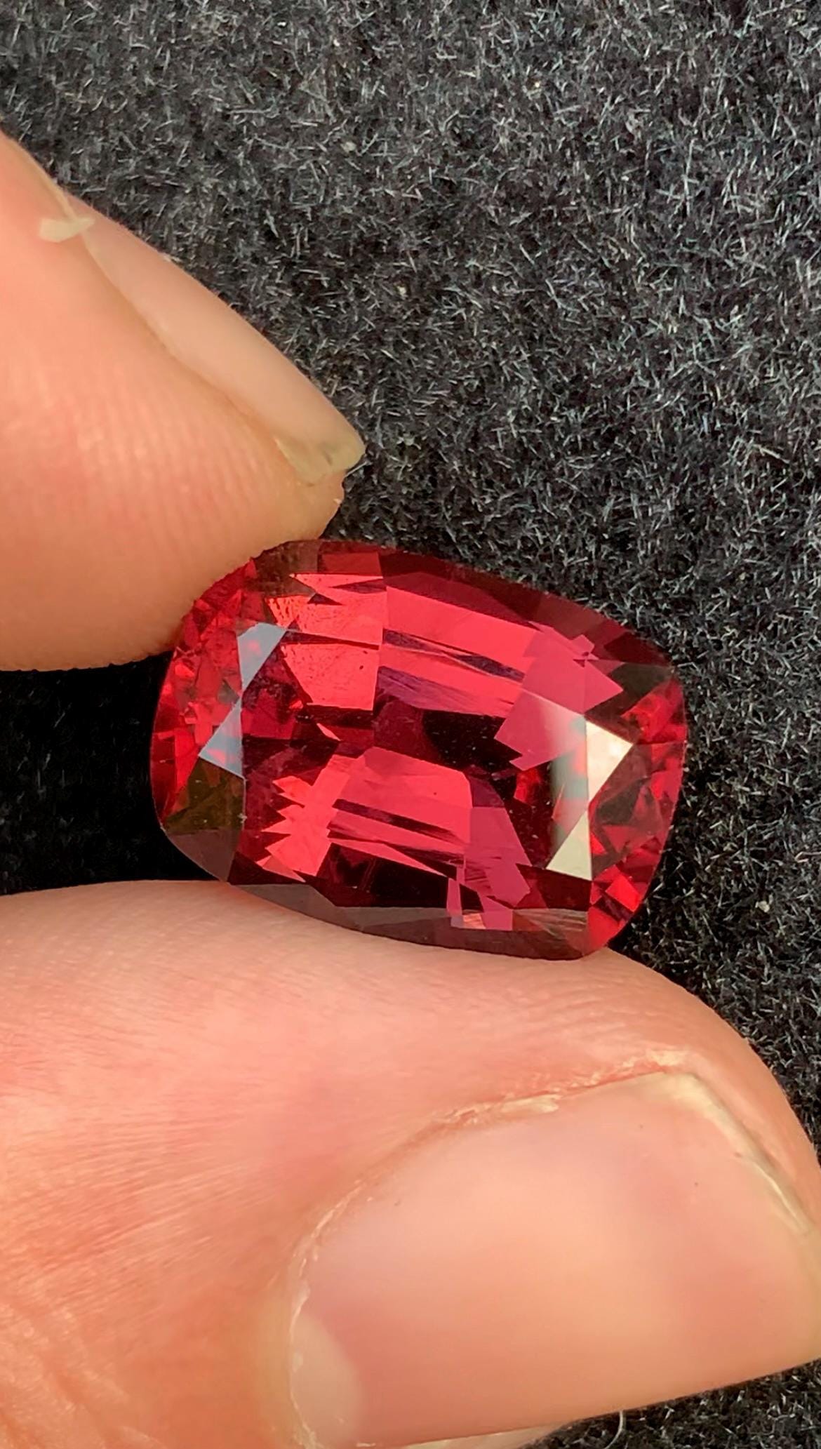 Reddish Pink Spinel 8.50 Carat Cushion Cut Loose Gemstone from burma