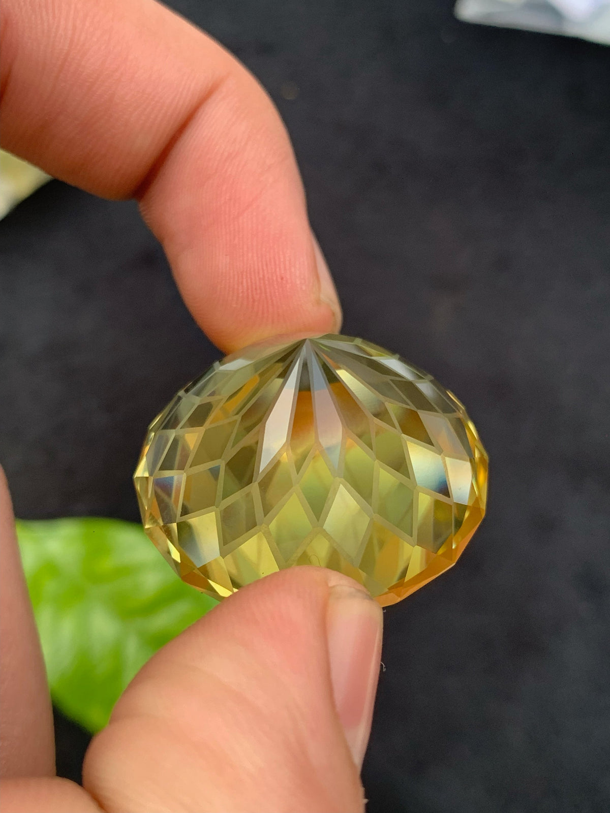 Flower Cut Citrine Gemstone: Yellow Faceted Loose Stone, 96.80 CT