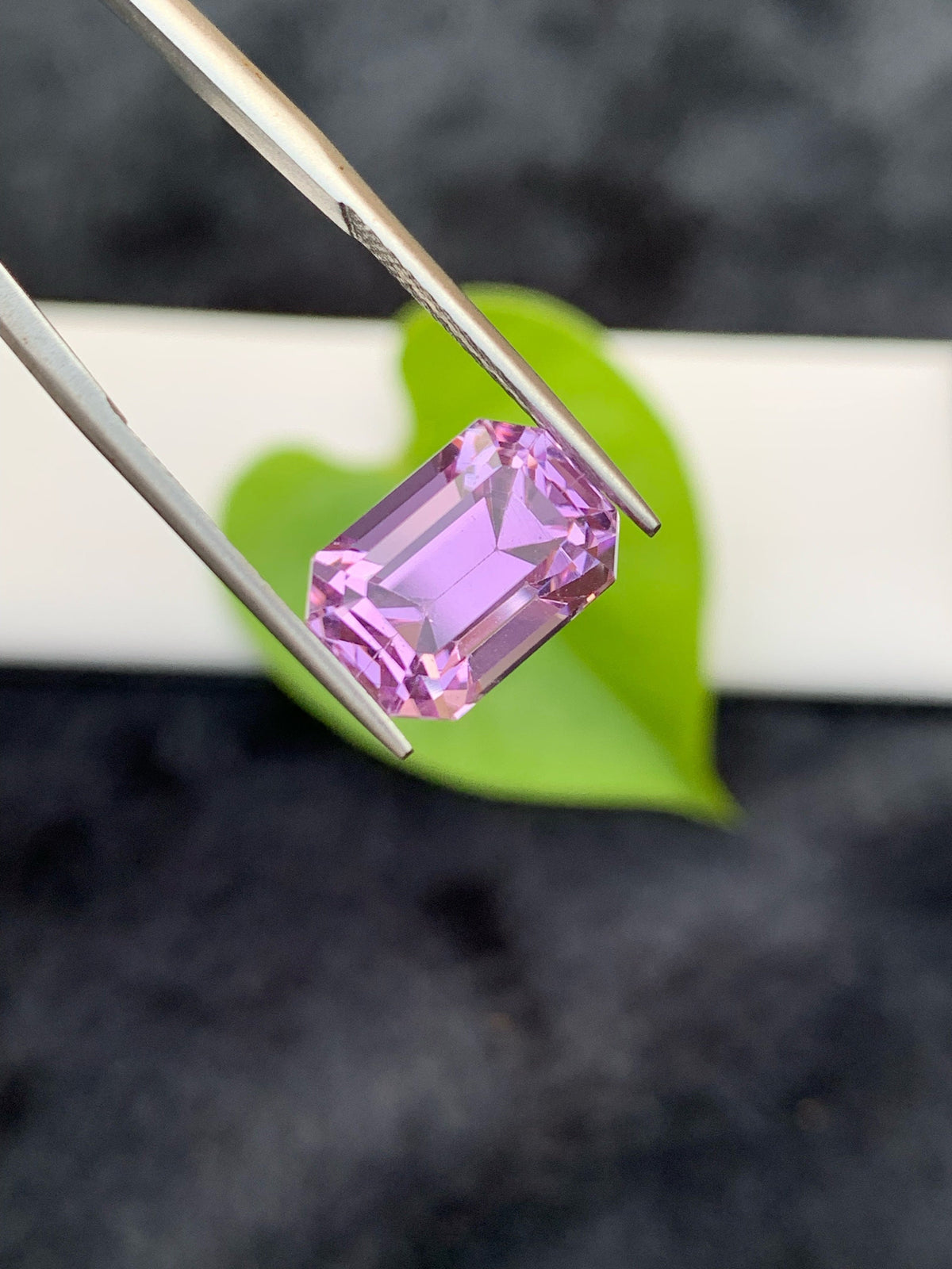 Violet Pink Kunzite Gemstone: 7.30 CT Emerald Cut, Afghanistan Origin