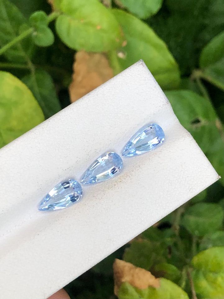 Santa Maria Aquamarine Gemstone set: Pear Cut Beryl, 3.30 CT