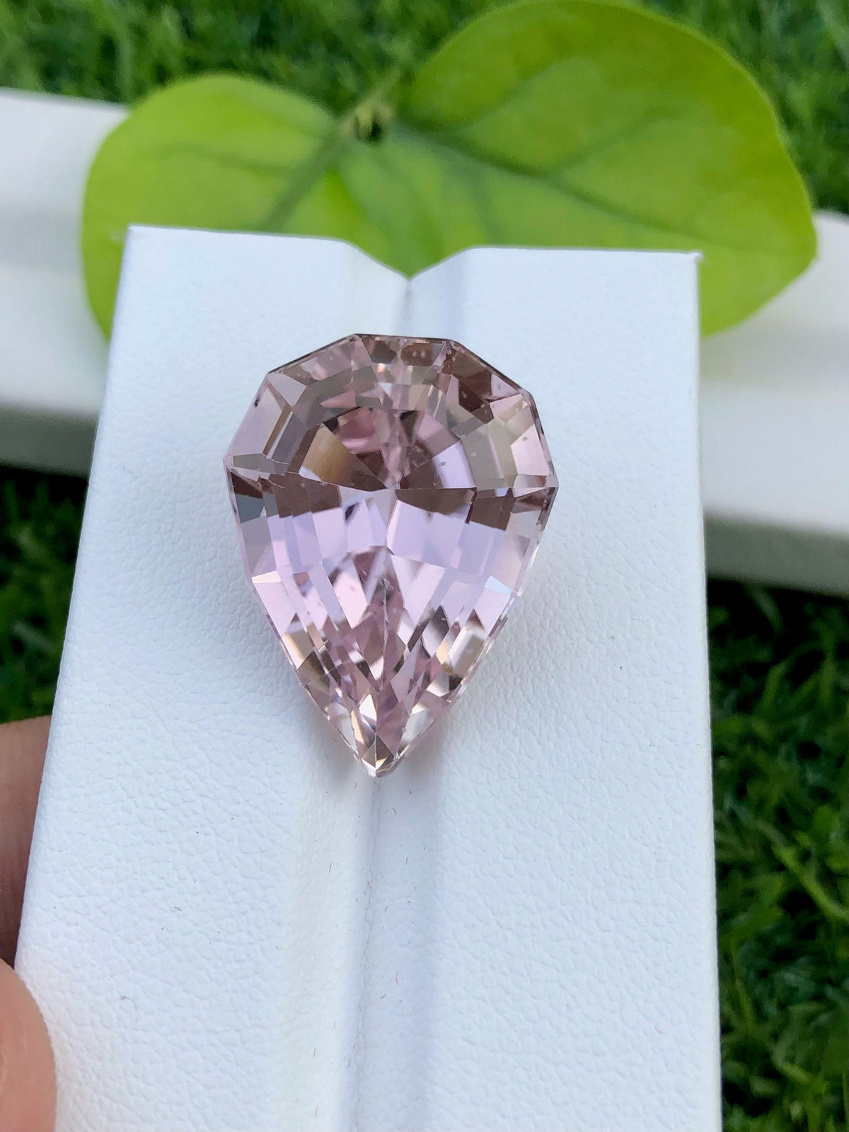 Reddish Pink Kunzite Gemstone: Pear Faceted Jewelry Stone, 32.20 CT
