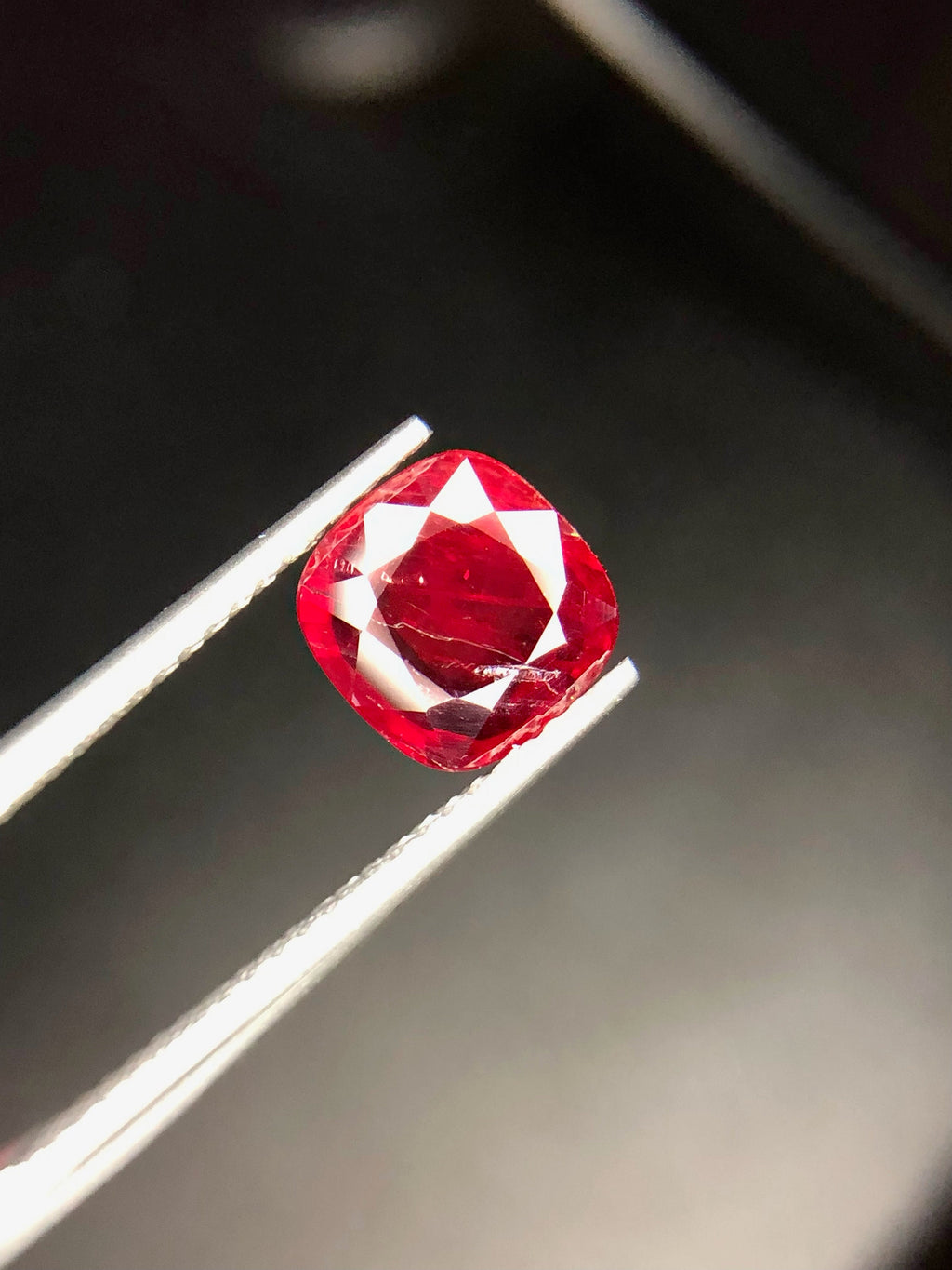 Vivid Red Ruby Gemstone: 2.05 CT Cushion Cut Afghanistan Ruby