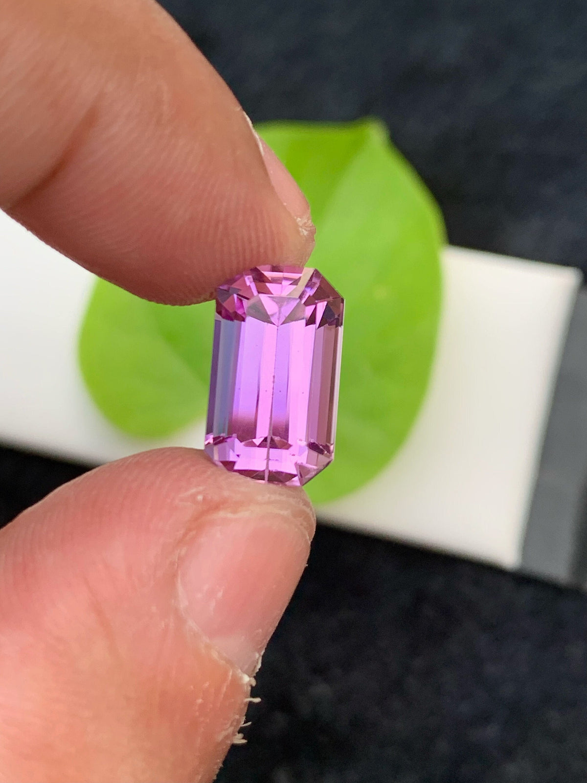 Deep Pink Kunzite Gemstone: Faceted Emerald Cut, 7.70 CT