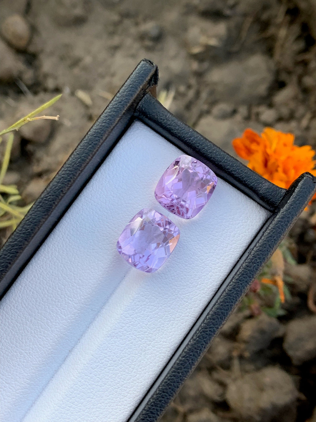 Emerald Cut Amethyst Pair: 13.75ct Zambia Gemstones