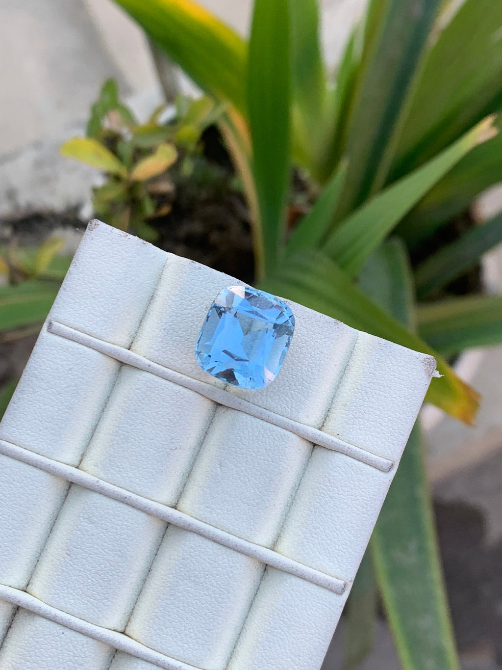 Santa Maria Aquamarine Gemstone: 12.80 ct Cushion Cut Blue Beryl