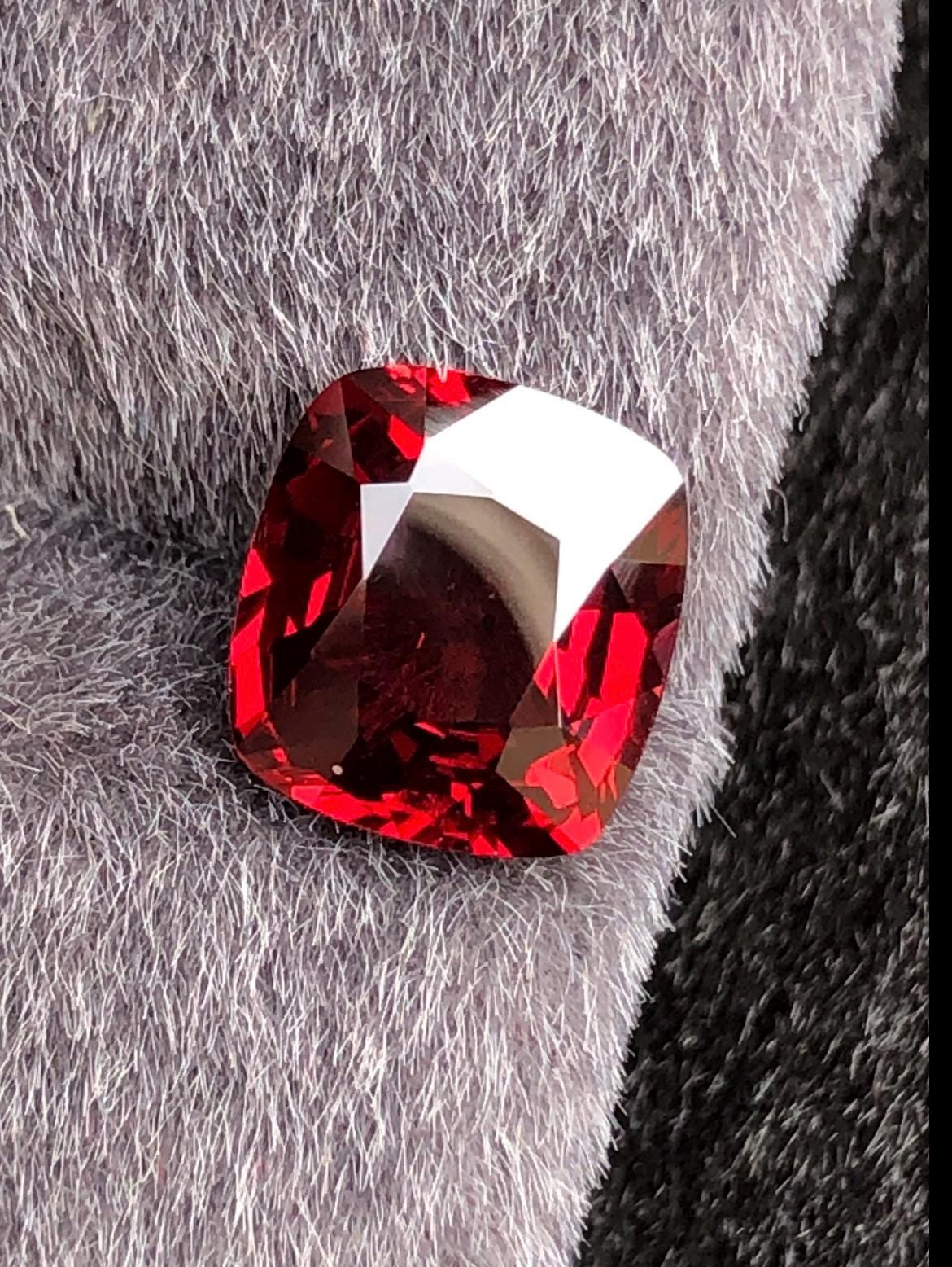 Vivid Red Spinel 2.55 Carat Cushion Cut Gemstone - Burma Origin