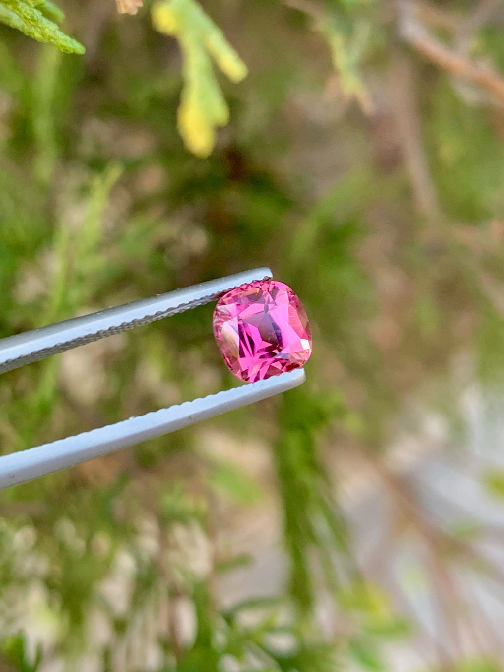 Pink Tourmaline Stone: 1.75 CT Faceted Cushion Cut Gemstone from Afghanistan