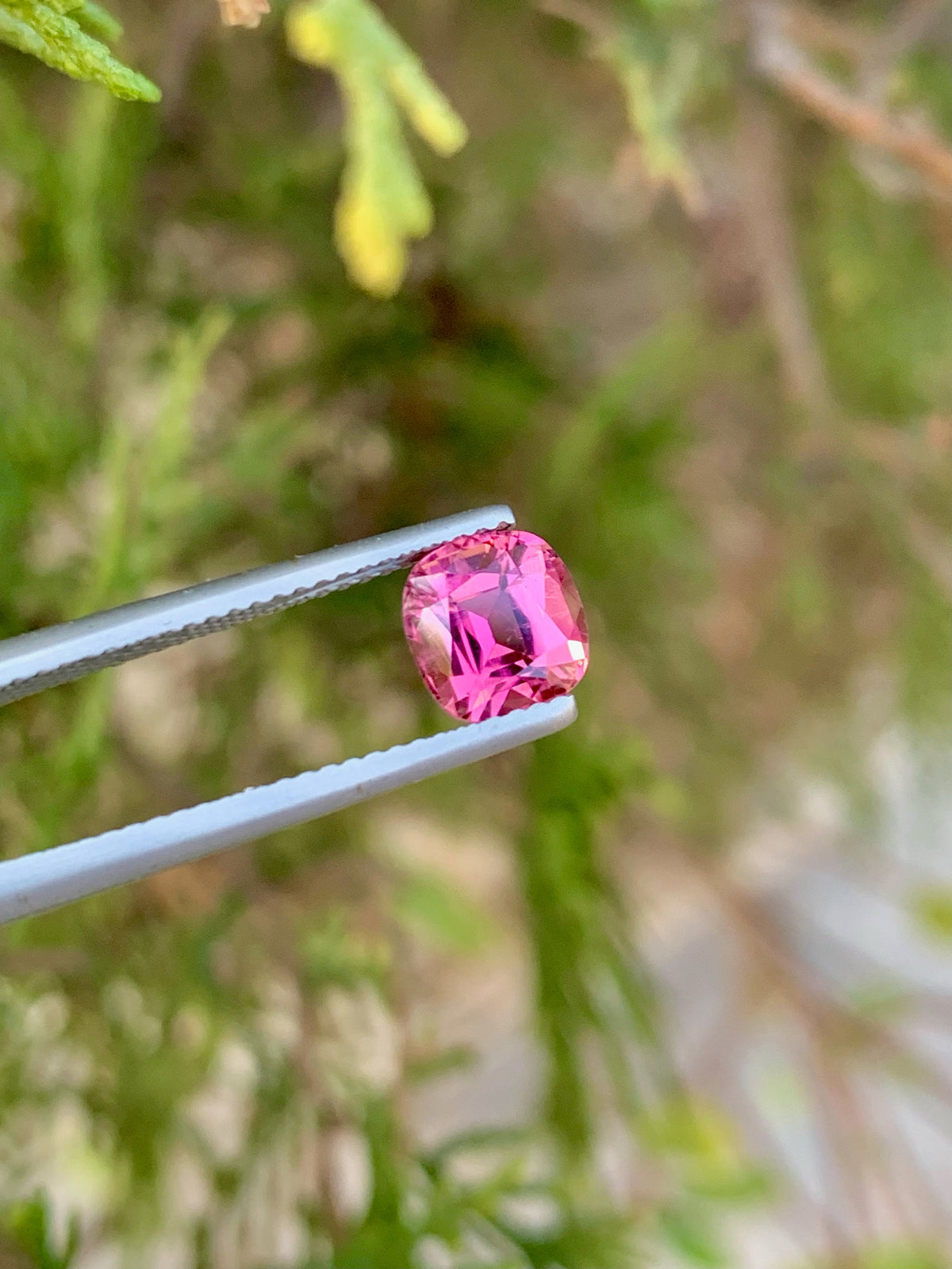 Pink Tourmaline Stone: 1.75 CT Faceted Cushion Cut Gemstone from Afghanistan