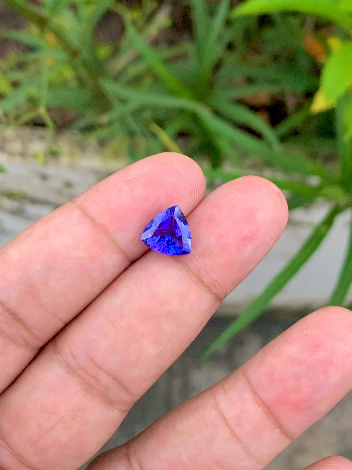 Trillion Cut Tanzanite Gemstone: 2.30 Carat Deep Blue December Birthstone