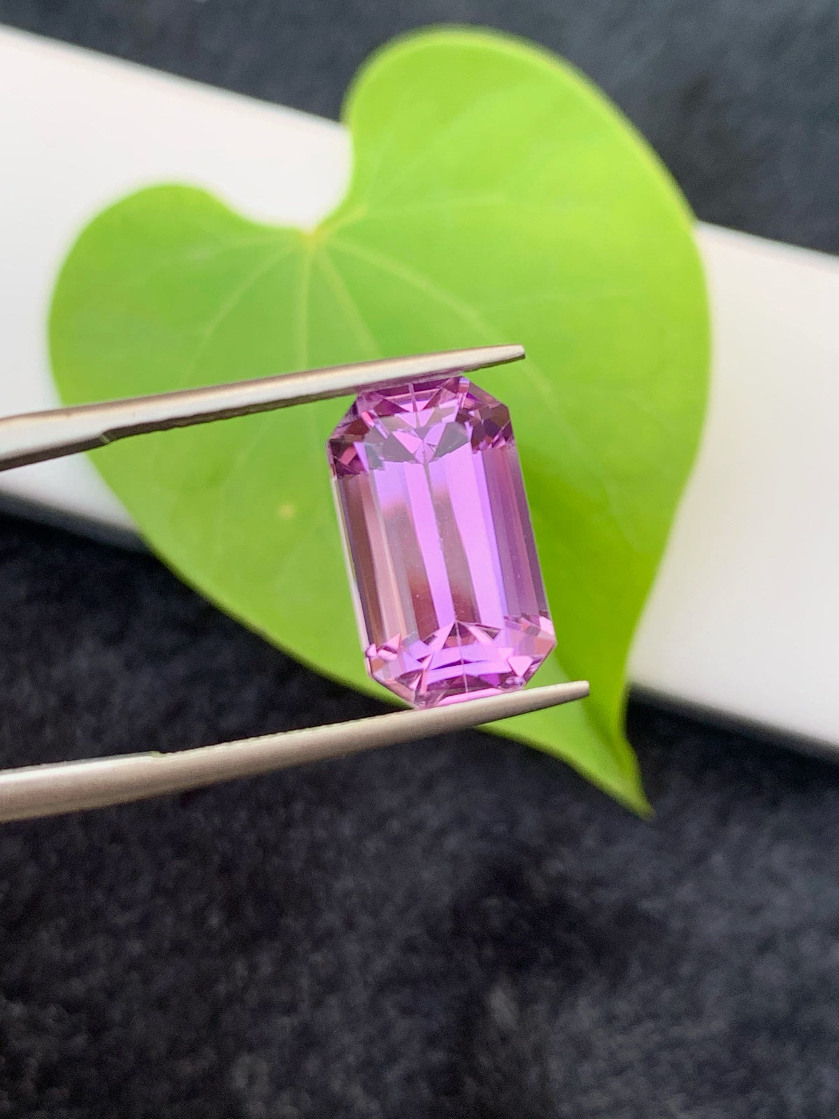Deep Pink Kunzite Gemstone: Faceted Emerald Cut, 7.70 CT