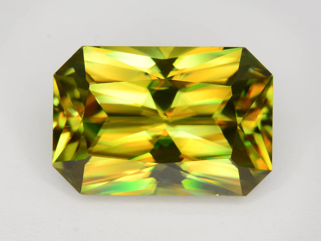 Full Fire Sphene Gemstone: Greenish Yellow Titanite Stone, 8.95 CT