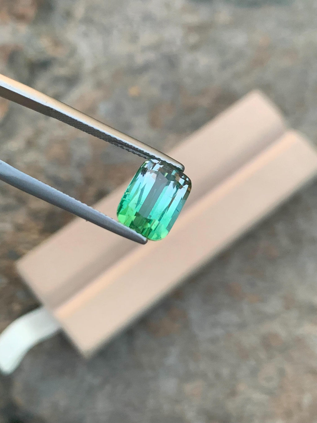Natural Bluish Green Tourmaline Gemstone: Cushion Cut, 4.70 CT