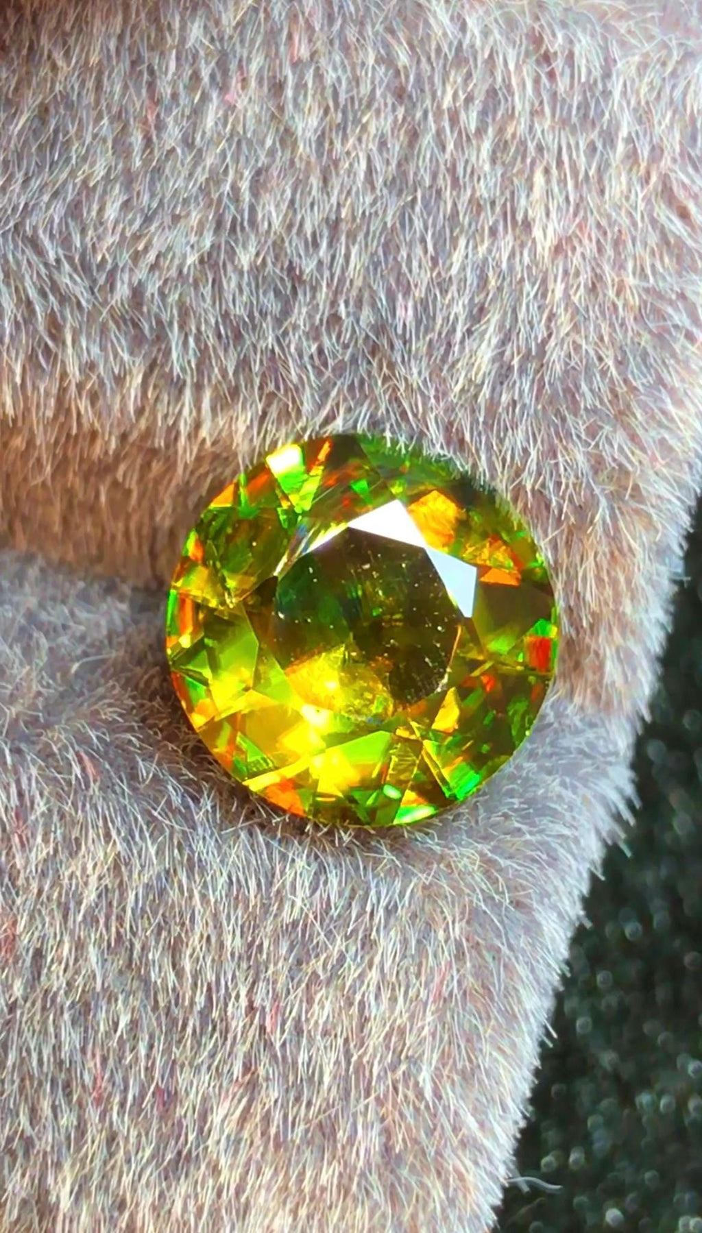 Green Sphene 2.55 ct Round Cut Green Gemstone from Skardu Pakistan