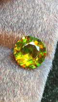 Green Sphene 2.55 ct Round Cut Green Gemstone from Skardu Pakistan