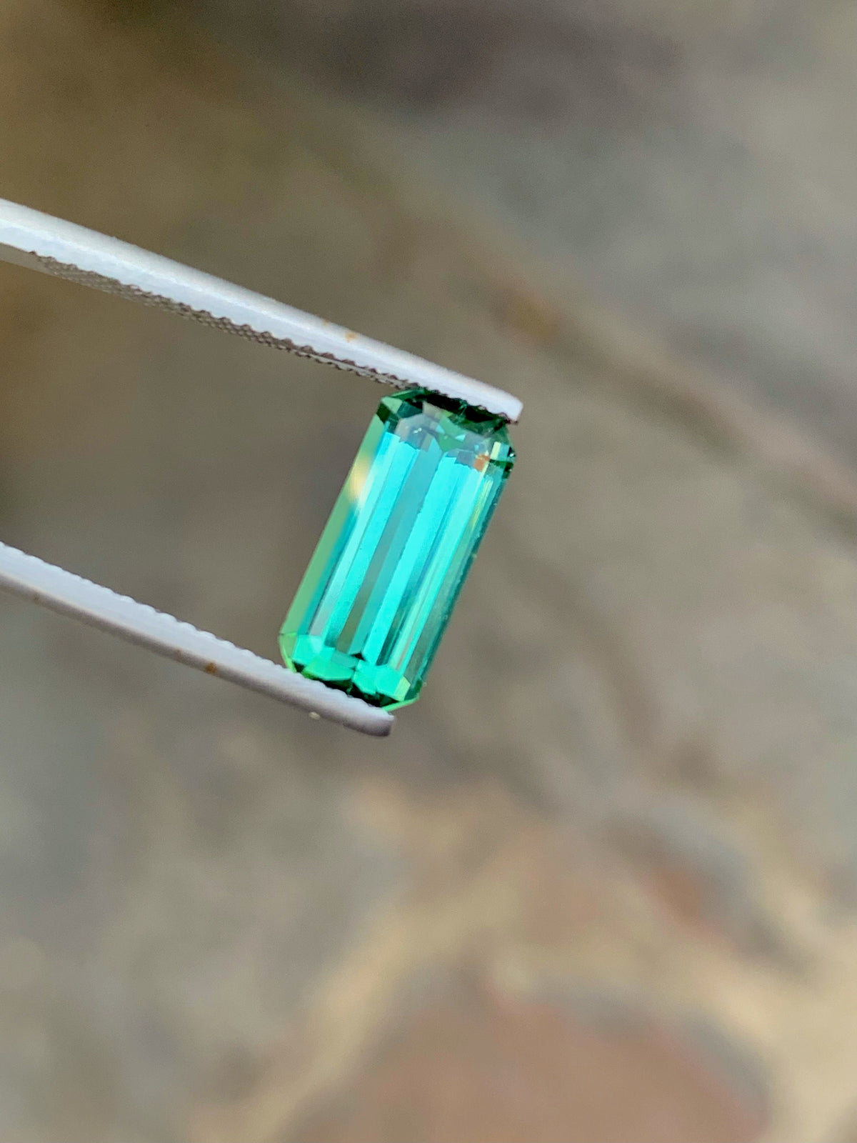 Emerald Cut Blue Green Tourmaline Gemstone: 2.90 CT, Afghanistan Origin
