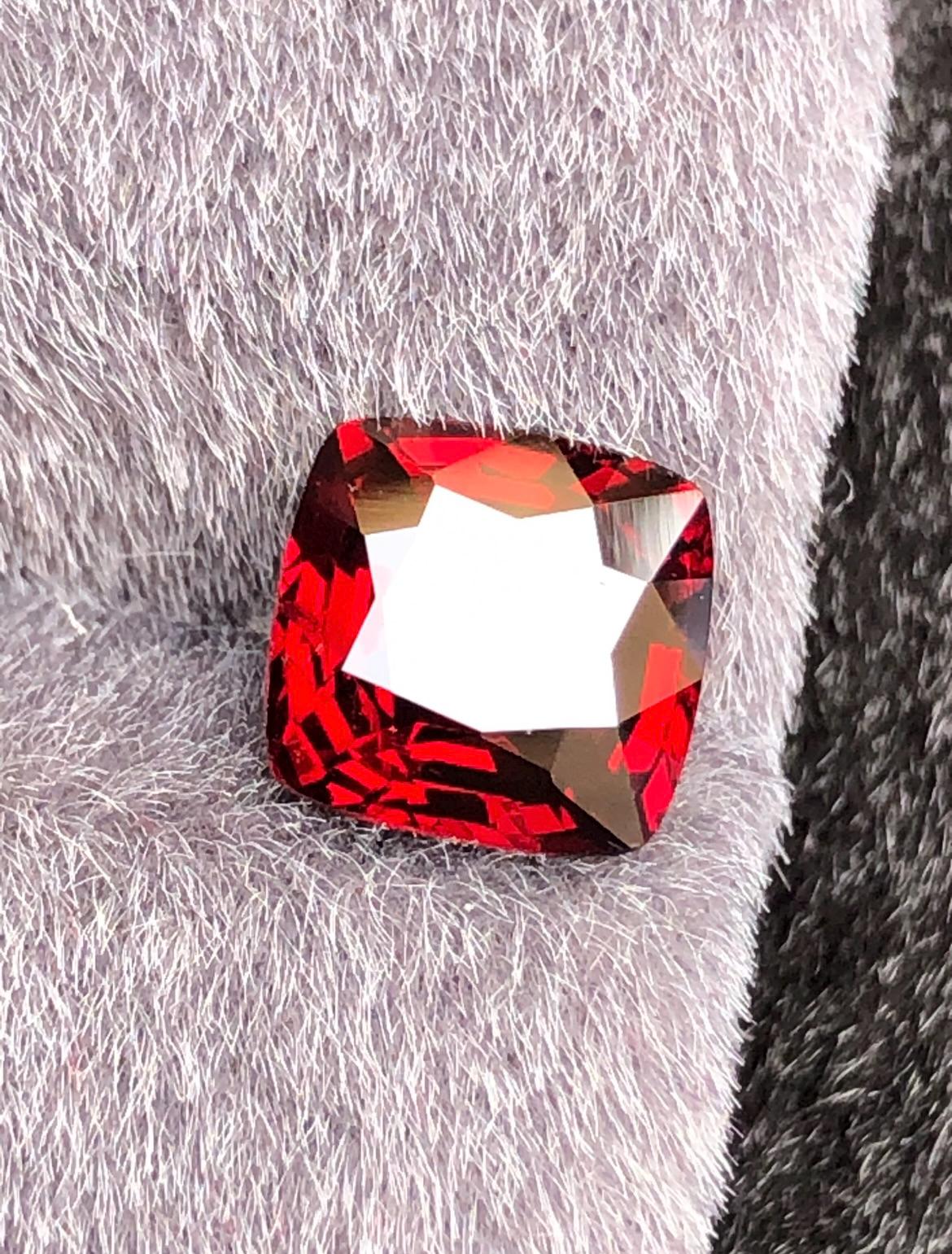 Vivid Red Spinel 2.45ct  Radiant Cushion Cut - Burma Gemstone Loose Stone