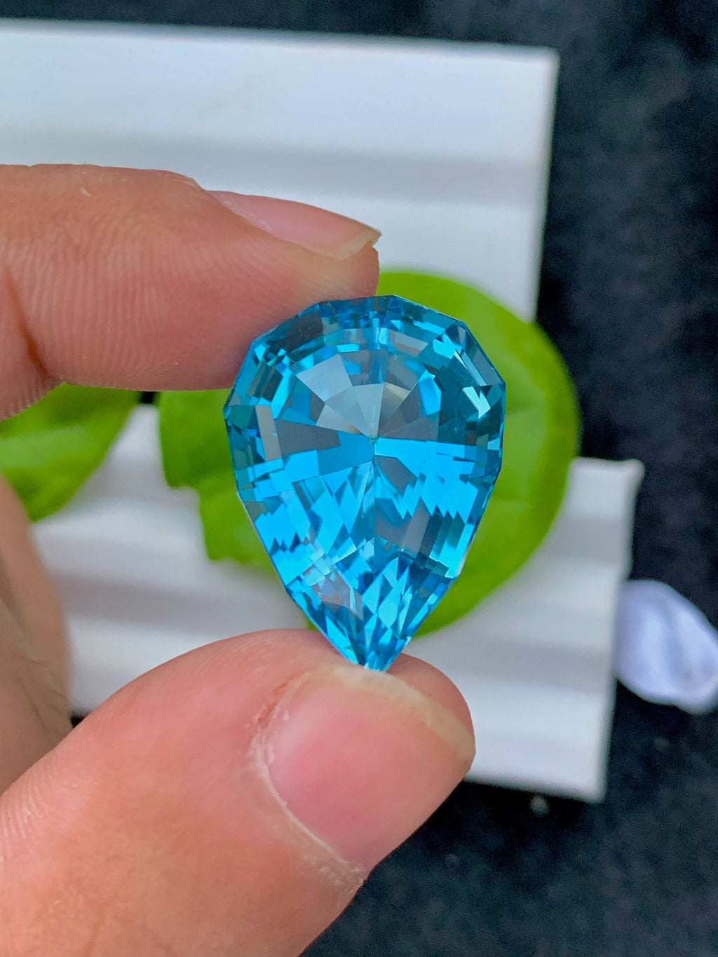 Pear Cut Swiss Blue Topaz Loose Gemstone, 36.45 CT