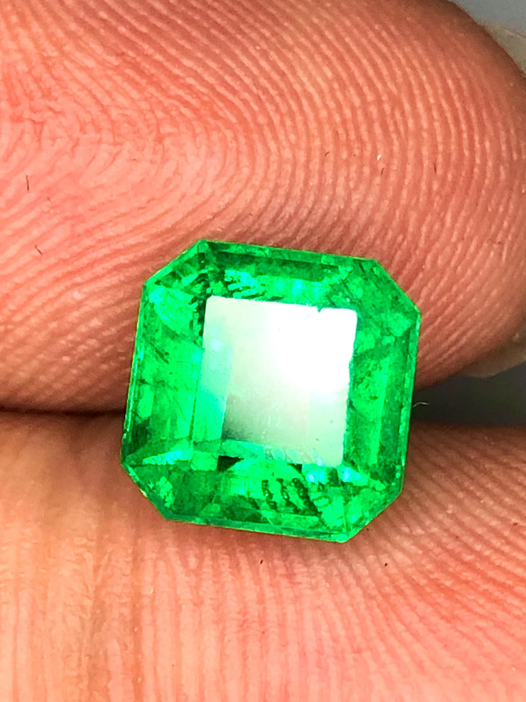 Rare Asscher Cut Vivid Green Top Top Grade Zambian Emerald,2.63 Cts Beauty