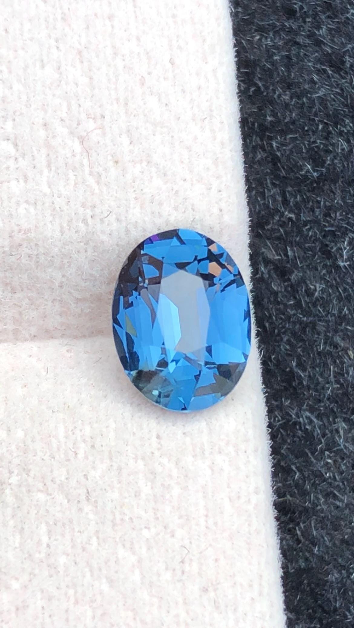 Cobalt Spinel 1.45 ct Oval Cut Blue Gemstone Tanzanian With Certificate