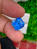 11.55 Carat Deep Blue Santa Maria Aquamarine Gemstone: Ascher Cut Loose Stone