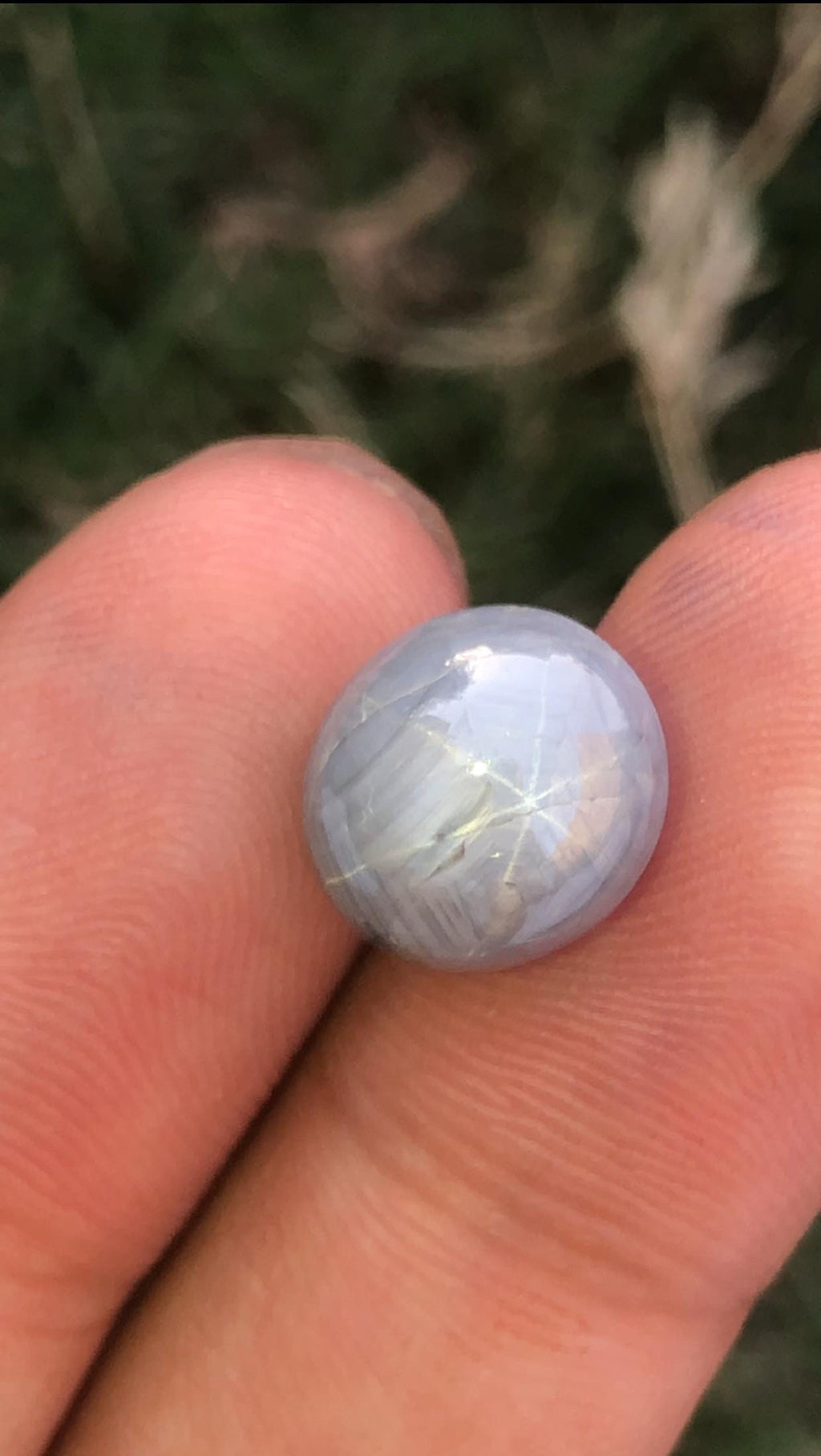 Oval Star Sapphire Gemstone: Grayish Blue Faceted Ring Stone, 9.75 CT