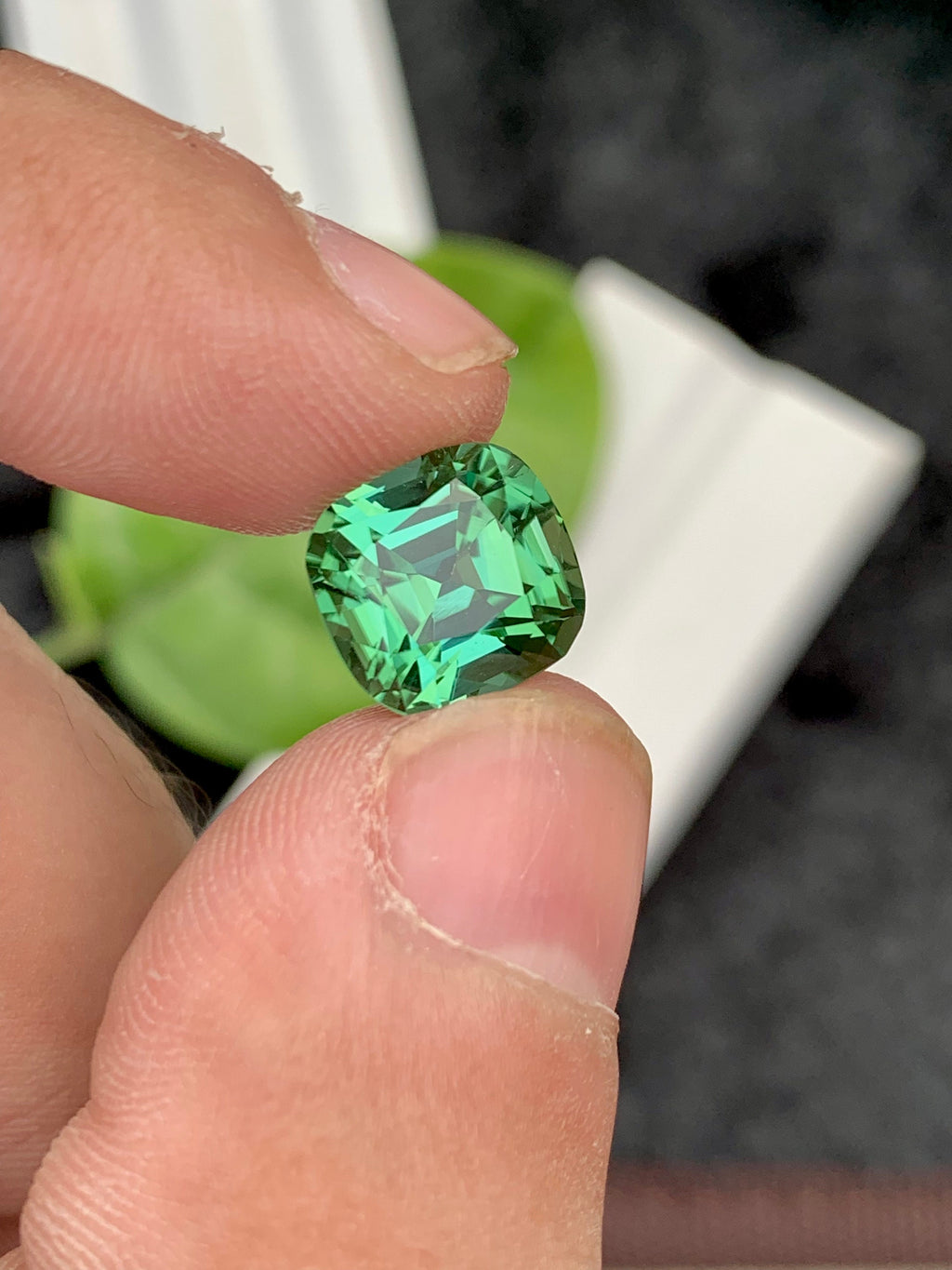 Green Tourmaline Gemstone: 5.85 CT Flawless Cushion Cut, Afghanistan