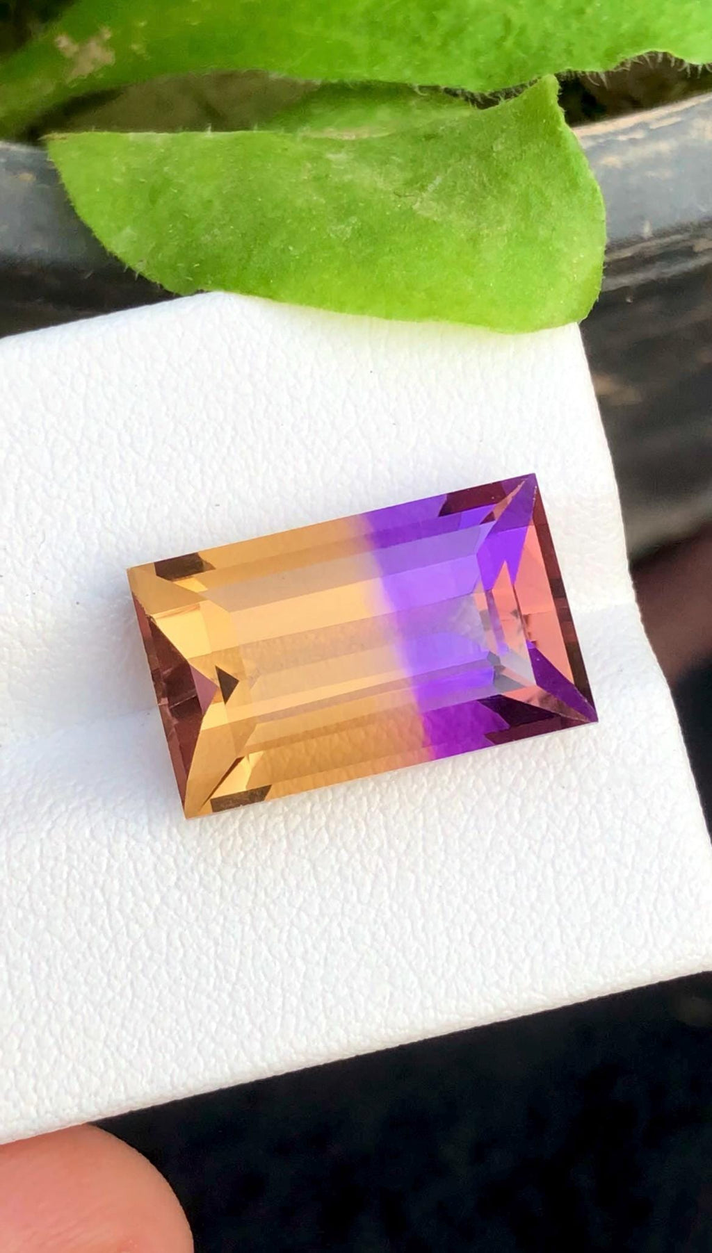 Ametrine 11ct Baguette Rectangular Cut From Brazil