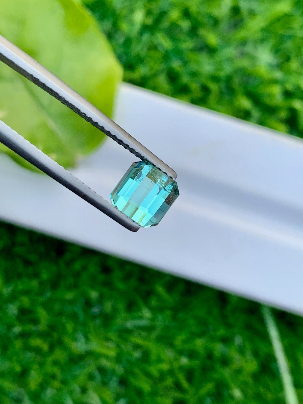 Ice Blue Tourmaline Gemstone: Square Cut, 2.05 CT, October Birthstone