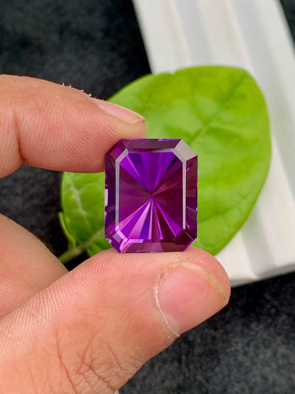 Deep Purple Amethyst Gemstone: Custom Cut Flawless Loose Gem (23CT)