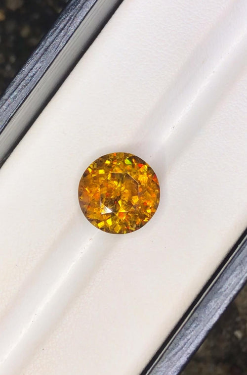 3.60 ct Full Fire Sphene Gemstone: Natural Titanite, August Birthstone