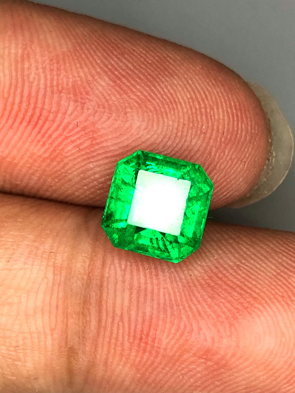Rare Asscher Cut Vivid Green Top Top Grade Zambian Emerald,2.63 Cts Beauty