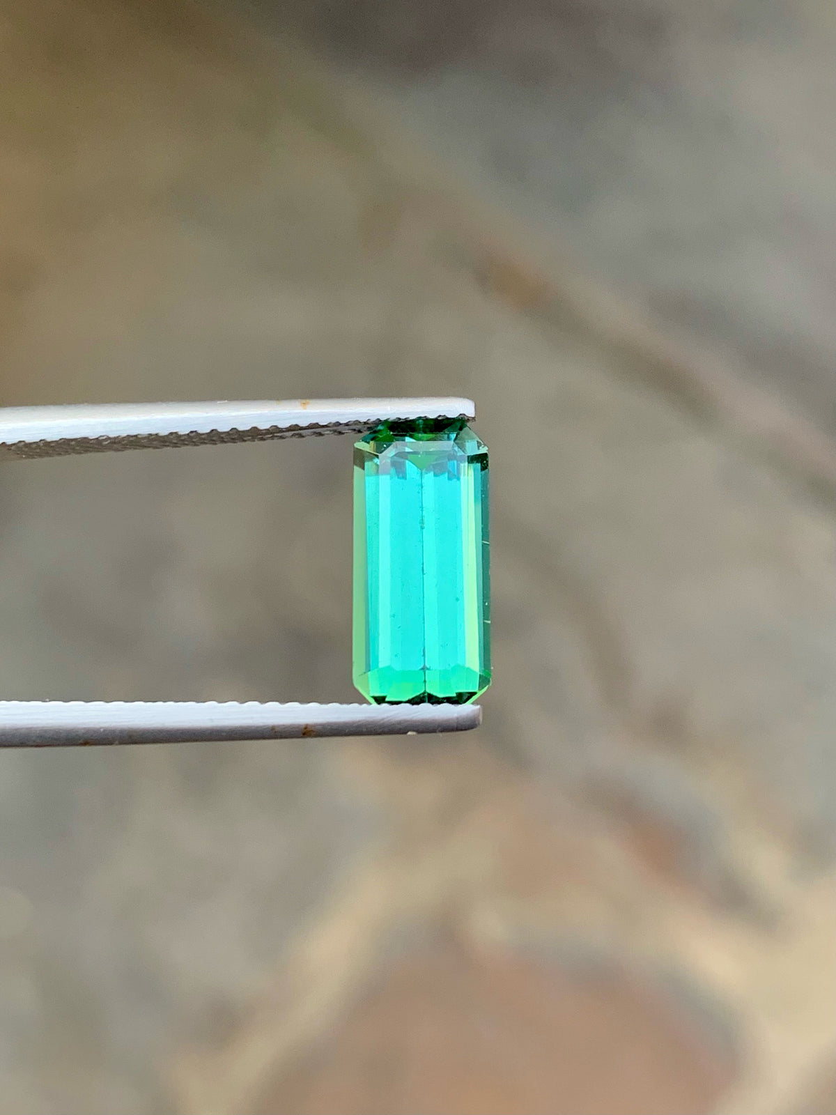 Emerald Cut Blue Green Tourmaline Gemstone: 2.90 CT, Afghanistan Origin